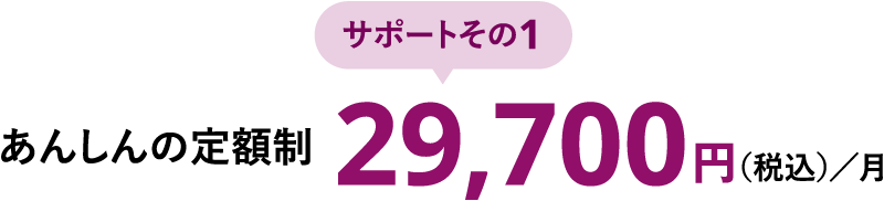 サポートその１ 安心の定額制